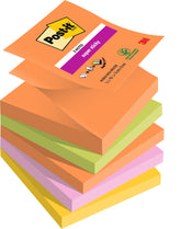 Post it Super Sticky Z Notes Boost Colours 76x76mm 90 Sheets (Pack 5) 7100258789